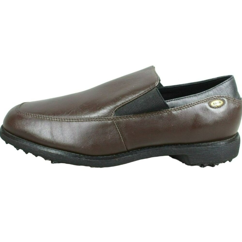 Etonic Dri-Lite 200 Brown Leather Slip On Spikeless Golf Shoes Size 9 M
